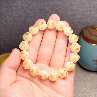 Natural Bodhi Cat Paw Bracelet for Women Girl Birthday Gift Lovely Bead Lucky Emotionally Stable Bracelet