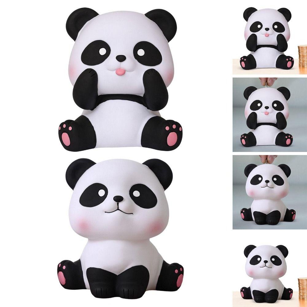 Unbreakable Sitting Panda Saving Box Cartoon Animals Ornaments Simple Panda Piggy Bank  Children's