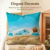 Summer Surfing Ins Art Cushion Cover Natural Linen Organic Fabric Double-Sided Printing Sofa Home Decor Gift Pillow Case