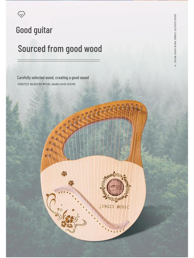 19-Tone Mini Lyre Harp - Beginner's Instrument