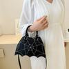 Harajuku Spider Web Shoulder Bag PU Leather Halloween Crossbody Bag Creative Halloween Bag  Ladies