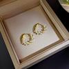 French Imitation Pearl Circel Earring Small Round Hoop Earrings For Women New Design Texture Earrings Jewelry Elegant Gift