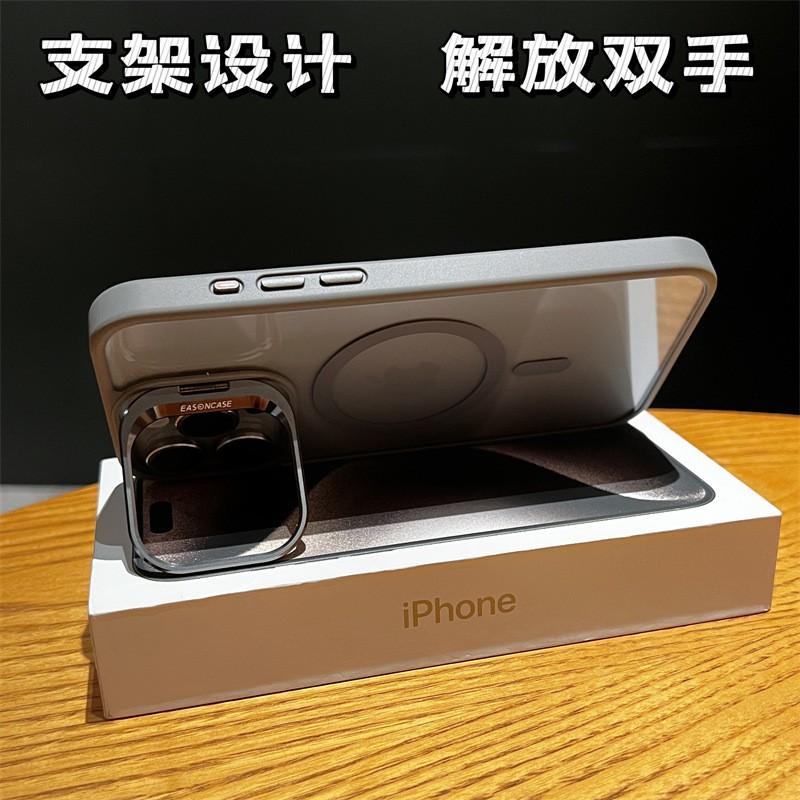 Slim PC Phone Case With Hidden Kickstand Lens Protector IPhone 12 To 16 Pro Max Magnetic Compatible