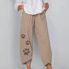 Women's Summer Casual Loose Cotton And Linen Embroidered Wide-leg Pants
