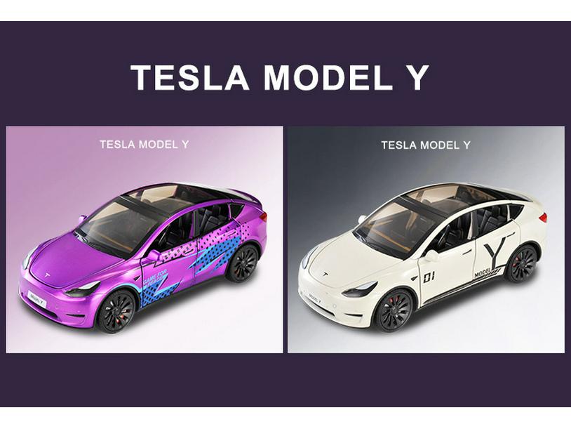 XLG1:24 Tesla Model Y Alloy Car Simulation Sedan Ornament Toy for Children.