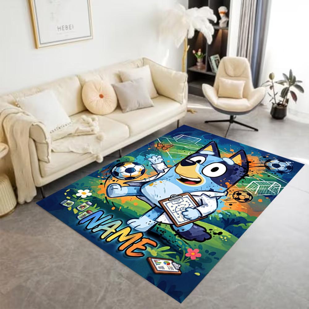 Football Friends Adventure Personalized Text Floor Rug Office Rug Suitable for Balcony Study room Hallway Dining Room Anti-slip Rug Anime Office Decor