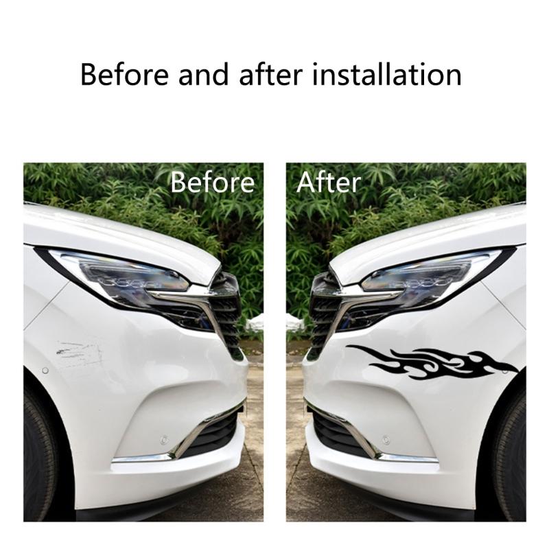 Weatherproof Stylish Easy Apply Reflective Flame Decals Stickers for Cars, Conceal Scratches and Boosts Aesthetic Appeal