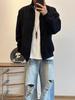 Men's Retro Heavyweight Double-Zip Cross-Collar Hoodie Jacket