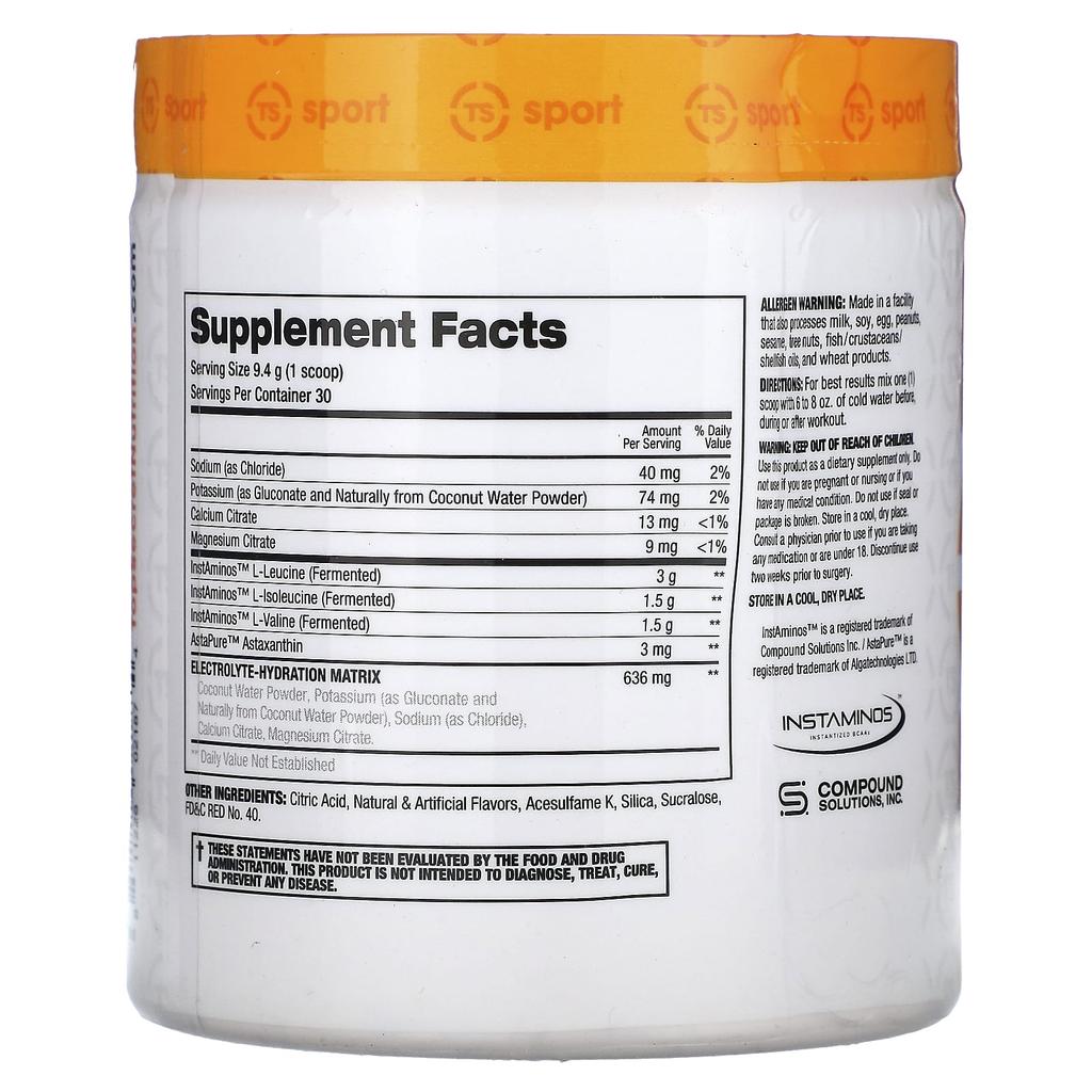 Top Secret Nutrition, Sport, Astapure Nautral BCAA Reigniter with Astaxanthin and Cherry Margarita, 9.91 oz (281 g)