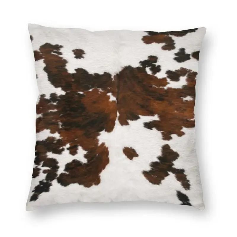 Faux Fur Modern Cowhide Texture Pillowcover Decoration Animal Hide Pattern Skin Leather Cushion Cover Throw Pillow Printing