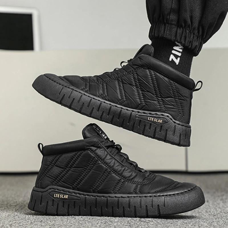 Men's Shoes Winter Warm Cotton Boots for Men Trend Non-slip Casual Shoes Comfortable Shock Absorption Sneakers Zapatillas Hombre