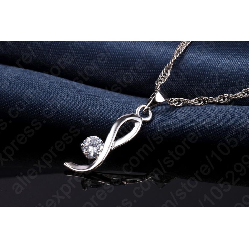 Elegant Woman 925 Sterling Silver Jewelry Clear CZ Fashion Design Pendant Necklace Woman Drop Earring Wedding Set With Box