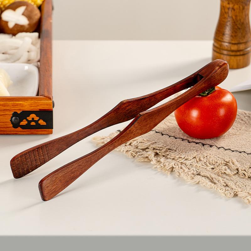 Wood Food Tongs Buffet BBQ Bread Serving Clips Household Kitchen Cooking Utensils for Restaurant Household Goods5