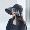 UV Protection Sun Protection Cap Sunscreen Empty Top Hats Casual Black Vinyl Sunshade Hat  Travel