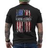 Vintage USA Flag Faith Family Freedom Patriotic Christian ON BACK Unisex T-Shirt