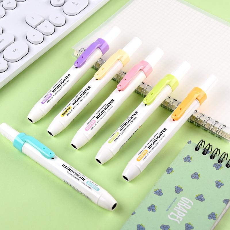 Jin Wànnián Pastel Press-Type Highlighter Pen Set for Students