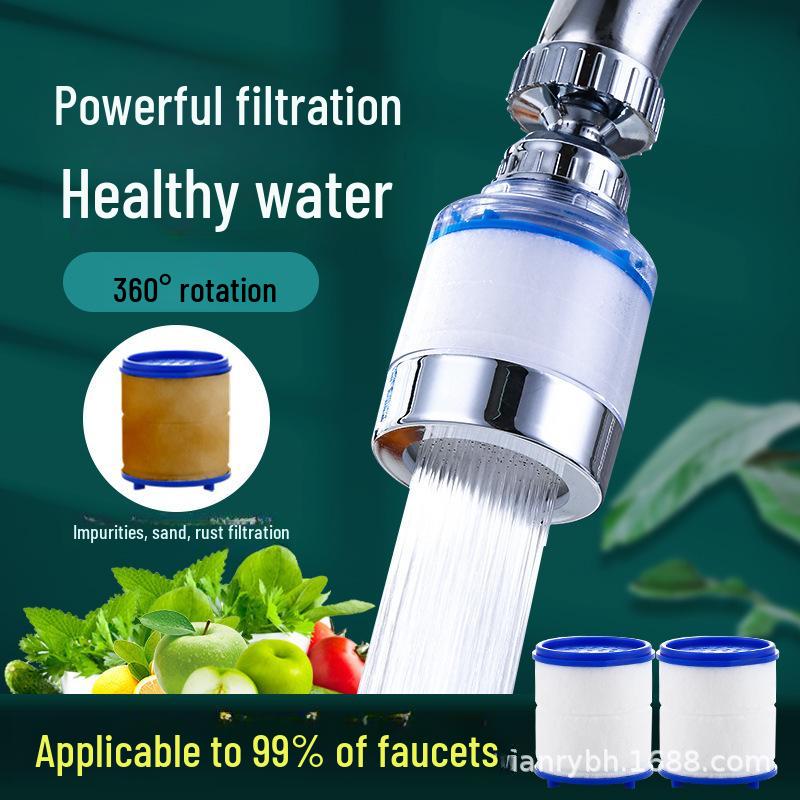 

Rotatable Splash-Proof Kitchen Faucet Extender with Universal Filter Bubbler