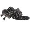 Retro Snake Print Rhinestone Skull Buckle Unisex Jeans Belt - Hip Hop Punk Fashion