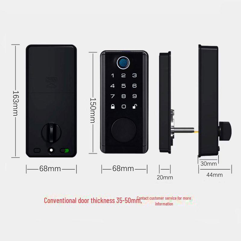 Smart WiFi Graffiti Lock: Electronic Deadbolt for Wooden Doors with Fingerprint, Key Card, and Password Access