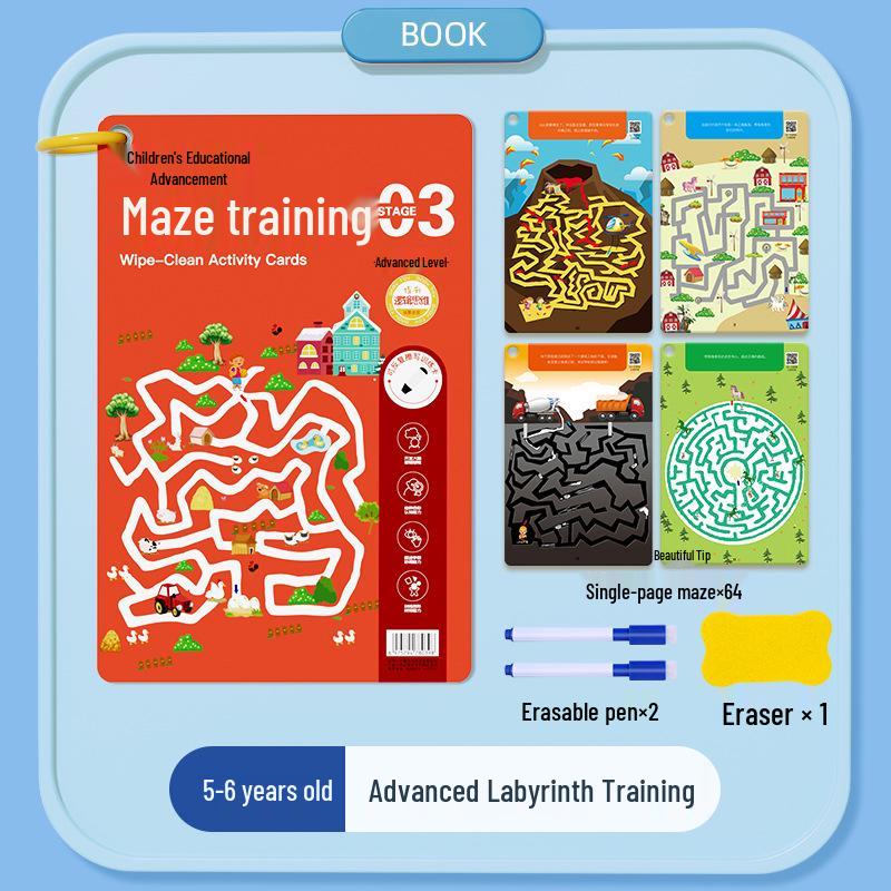 Children's Maze Book: Whole Brain Thinking & Intelligence Development for Ages 3-6 with 8 Focus Puzzles