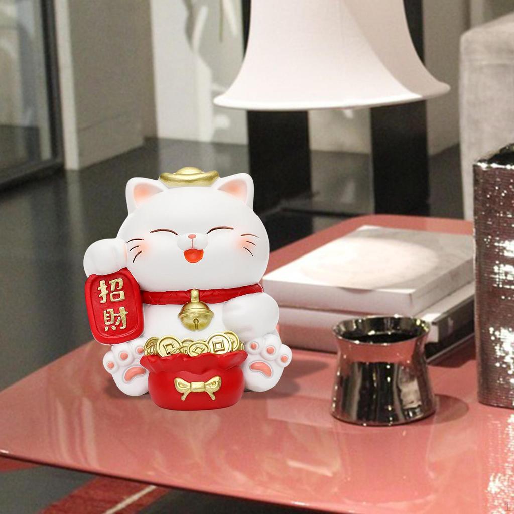 Piggy Bank Cat Statue Home Decoration Coin Container Decorative Exquisite for Adult Girls