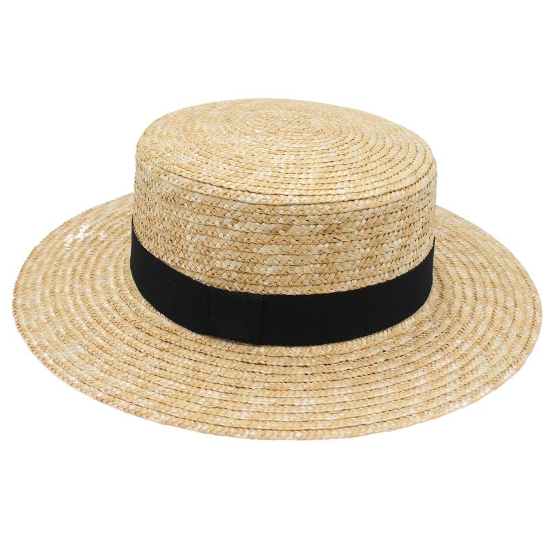 Spring/Summer Straw French Straw Hat Dome Flat Top Square Ribbon Women'S Straw Country Hat