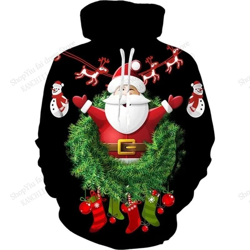 Funny Santa Claus Hoodie Sweatshirt Christmas Snowflake 3d Print Hoodie Men Women Fashion Tracksuit Men Clothes Autumn Winter