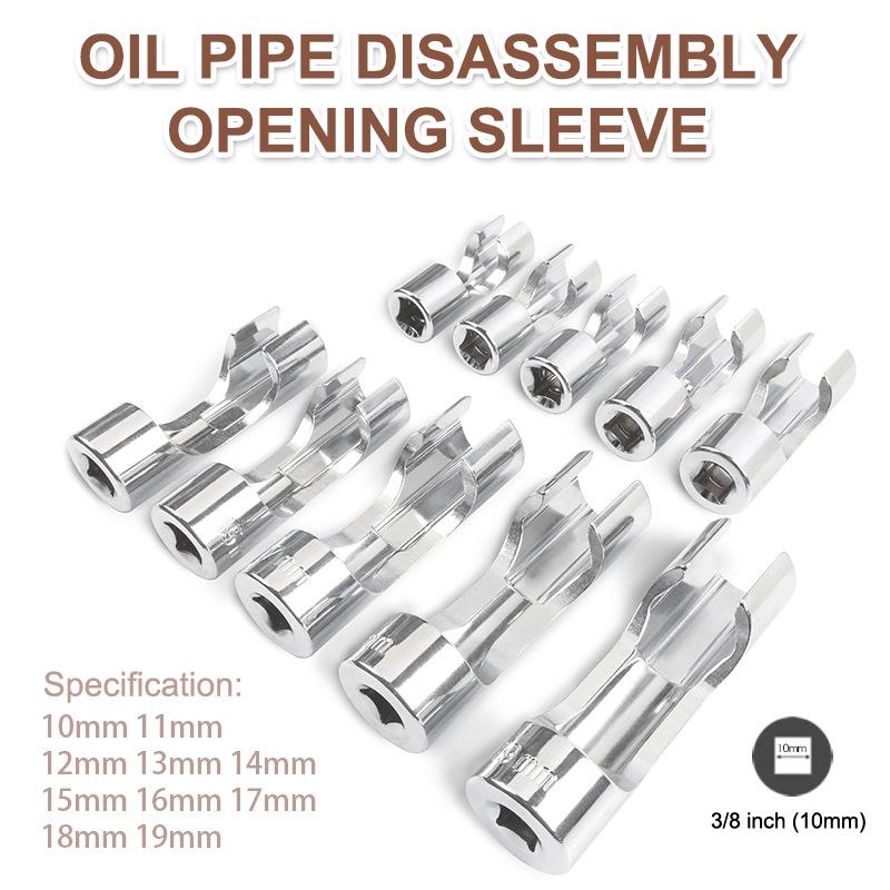 Diesel Injector Fuel Line Socket Wrench 10Mm-19Mm Open Oil Pipe Removal Sleeve Union Nut Socket Adapter Hand Tool