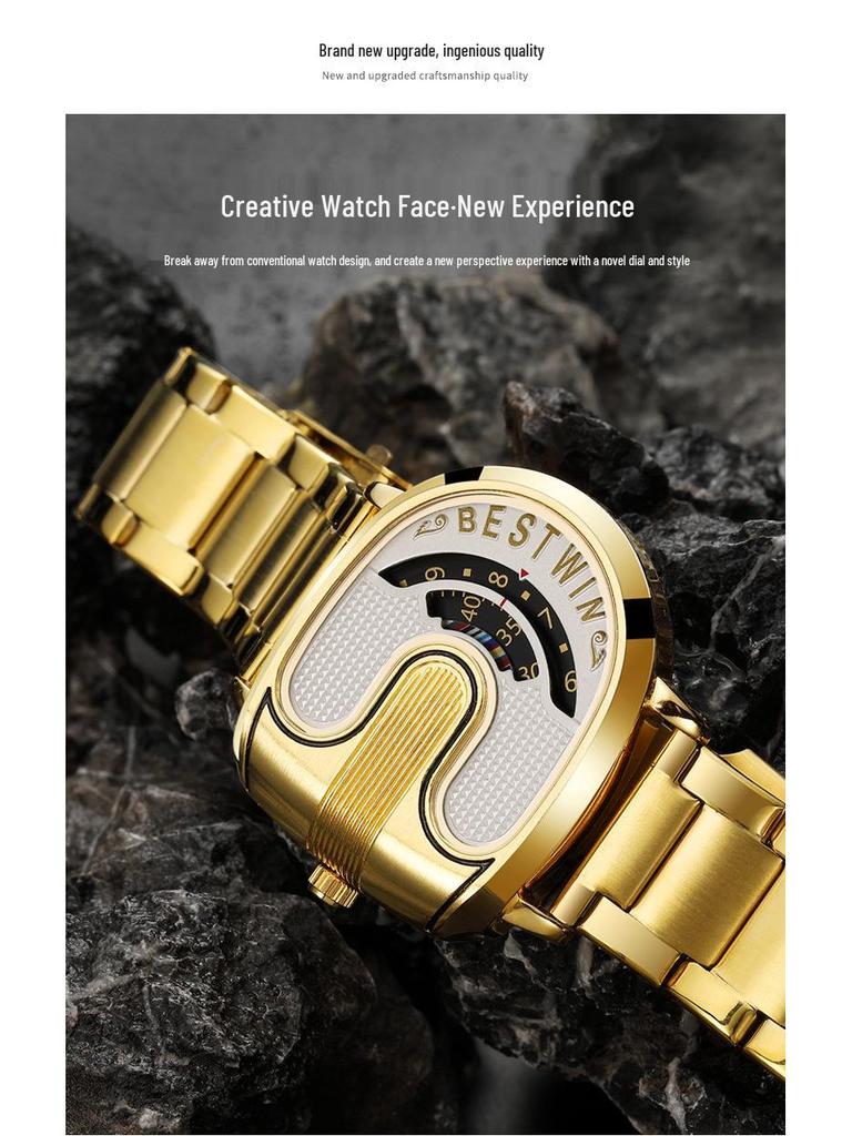 Doctorstone BESTWIN Men's Alloy Golden U-Shaped Fashion Watch