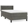 3131118 vidaXL Divan Bed and Mattress Dark Grey 90x200 Cm Velvet