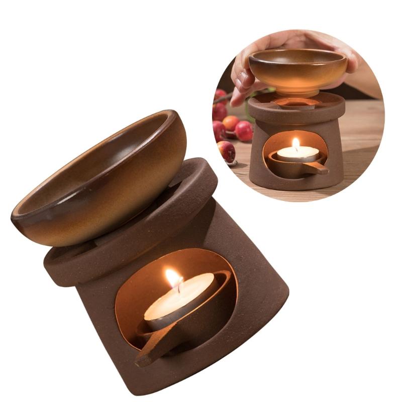 Essential Oil Burners Ceramics Wax Melter Aromas Diffuser and Tealight Candle Holder Set for Home Bedroom Decors