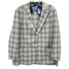 ETRO 2010 Gray Silk Linen Wool Glen Check 2B Tailored Jacket Jacket 60 grayUsed