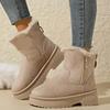 Faux Suede Fluffy Side Zipper Snow Boots Women  Winter Warm Fur Platform Ankle Boots for Women Cozy Non Slip Cotton Shoes