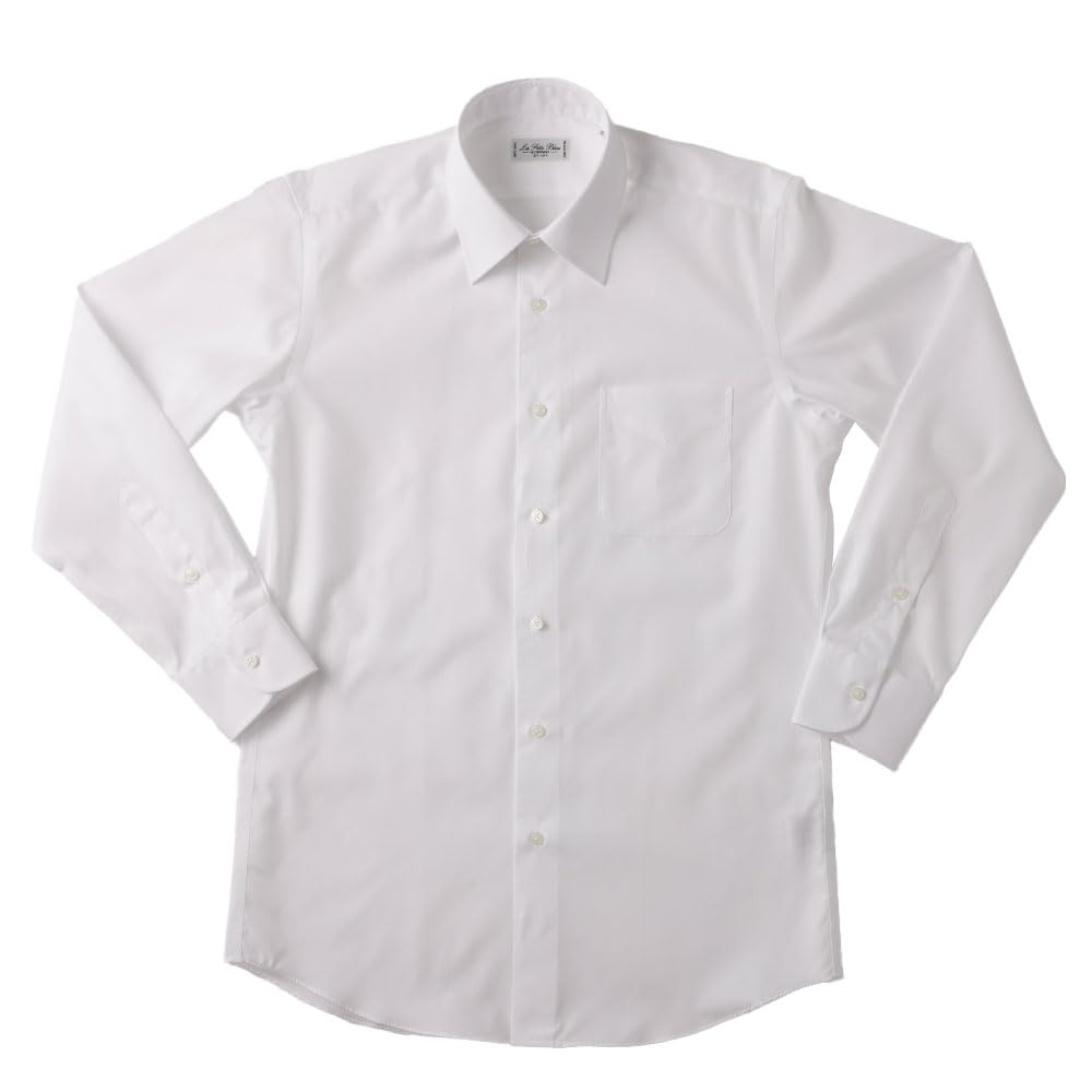 HITOYOSHI Easy Care Shirt Long Sleeve 10 Sizes Royal Hitoyoshi Dress Shirt Cotton LB-R1 [Regular/White Oxford/42-84] Men's 100%