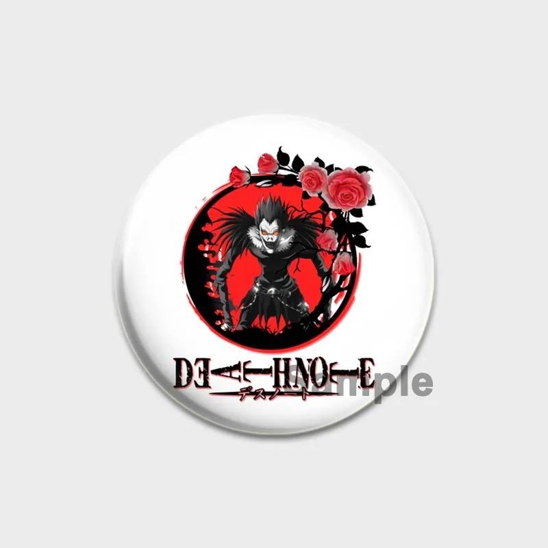 32/44/58MM Japanese Anime Death Note Enamel Pins, Round Brooch, L Killer, Yagami Light, Cosplay Badge, Backpacks Jewelry, Xmas Gifts
