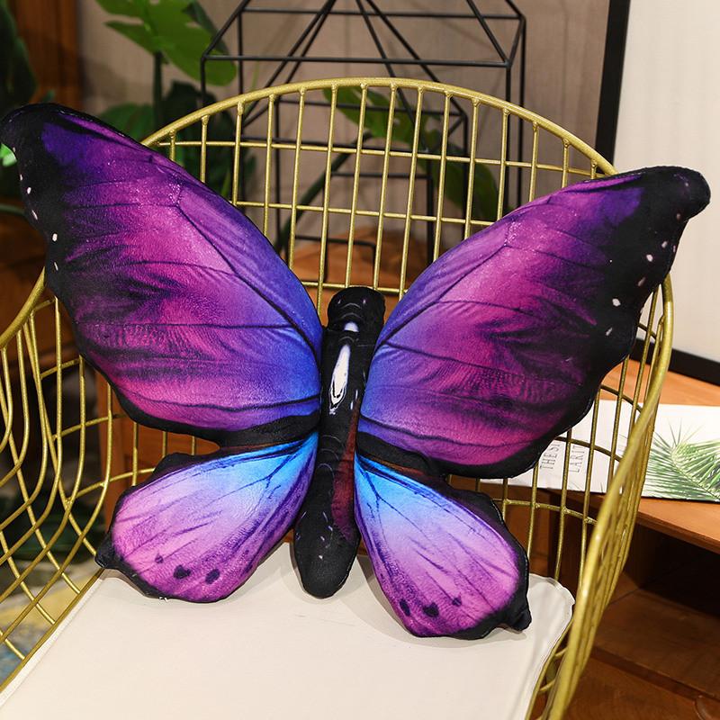 

Cushion Butterfly Plush Toy Insect Stuffed Doll Cartoon Decoration Gift Kids Purple