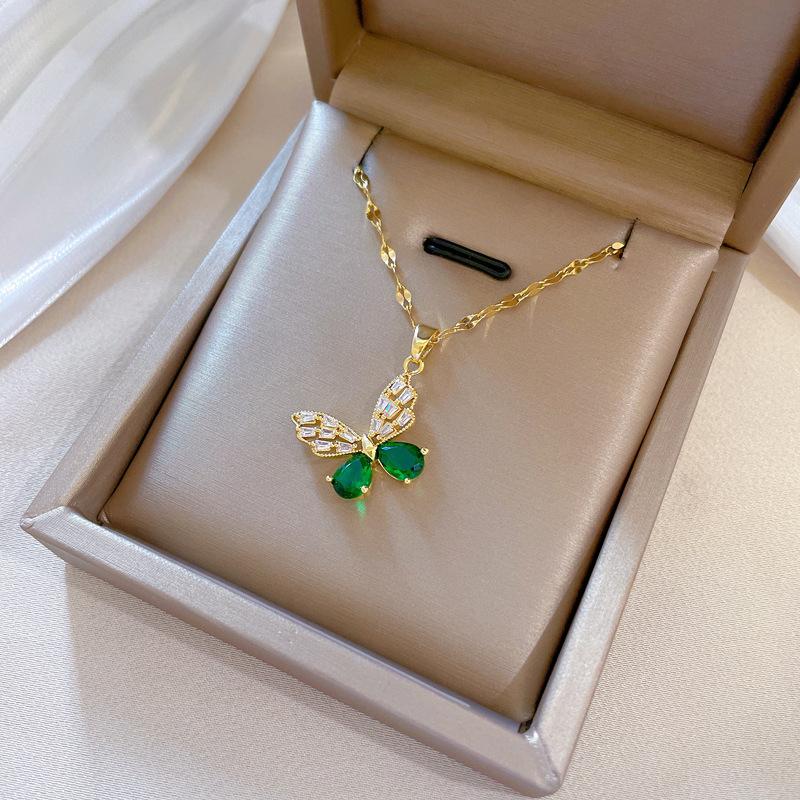 Schmetterling Anhänger Halskette für Frauen 2023 Neue Edelstahl Kette Halskette Fashion Party Schmuck