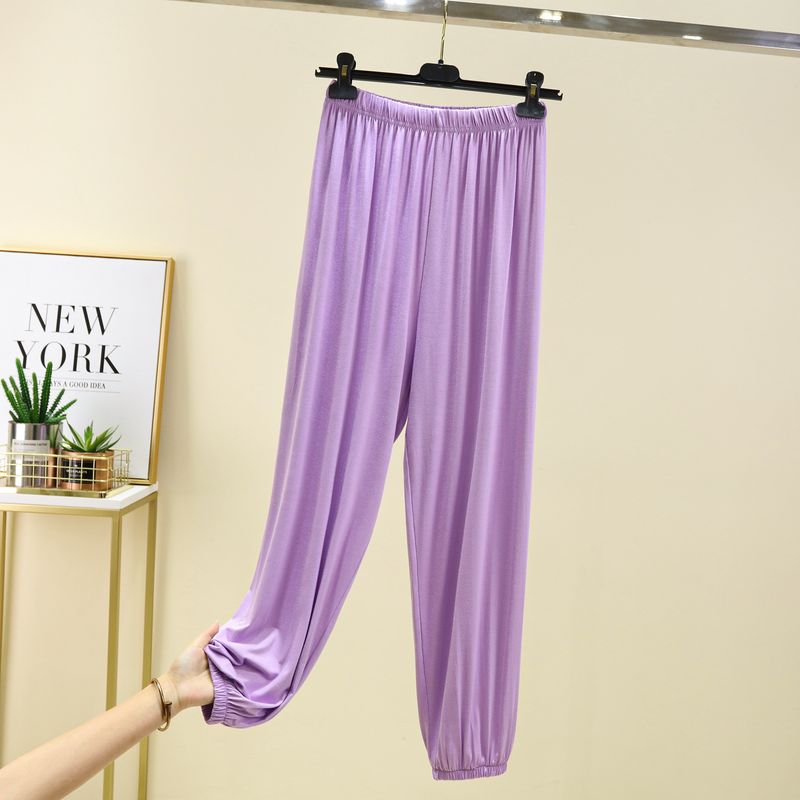 

Модальные спортивные брюки от комаров Женские летние тонкие брюки для дома и отдыха больших размеров Свободные зауженные брюки для йоги Light purple M (recommended 40.00 kg-50.00 kg