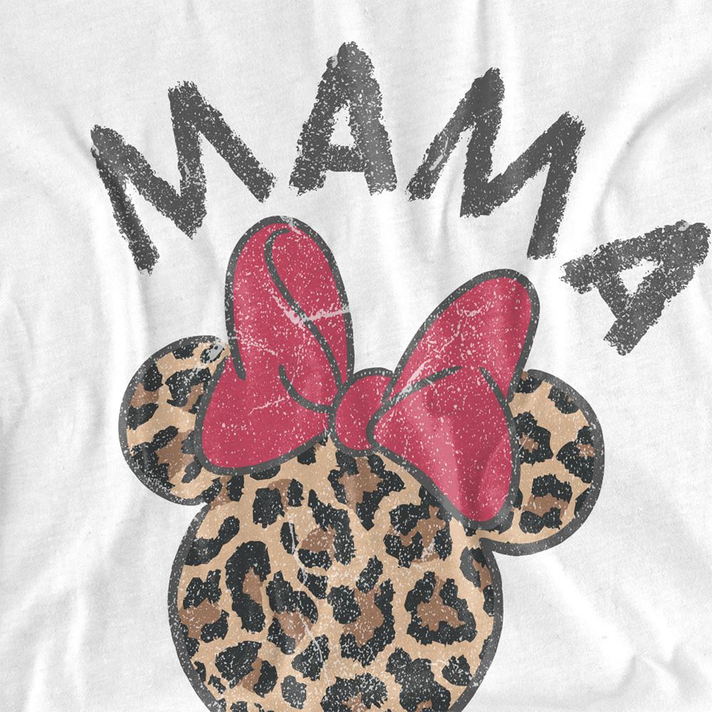 Disney Unisex Adult Mama Minnie Mouse Leopard Print Mothers Day T-Shirt