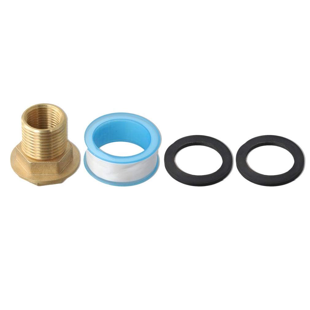 Brass Water Tank Connector Set 12in Female 34in GHT Male with Gasket