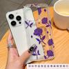 Purple Rose for iPhone11/12/13/14/15 Apple 16ProMax Transparent Phone Case X/xr
