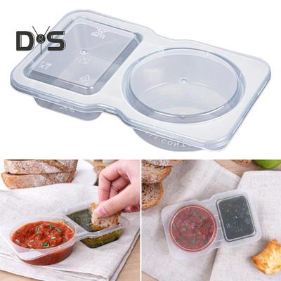 5/15/25/35 pezzi Contenitore per condimenti a doppio scomparto con coperchio Contenitore per salse e condimenti portatile e riutilizzabile per alimenti Forniture da cucina