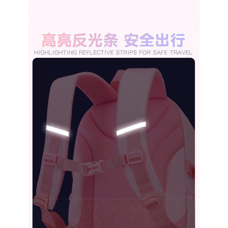 School Bags For Primary School Students And Girls, Multi-Layer Large-Capacity Lightweight Burden Reduction Three-Piece Set, School Bags Are Childlike