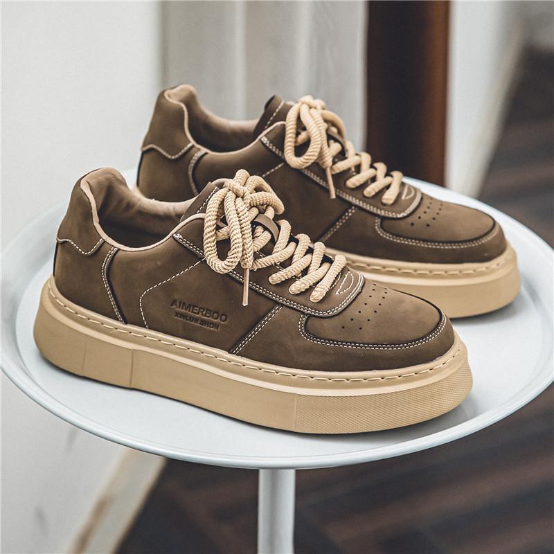 Retro Casual Sports Men's Shoes Trendy Shoes Wear-resistant and Non-slip 2025 Board Shoes Men's Work Autumn Labor Insurance Thick Sole New Models