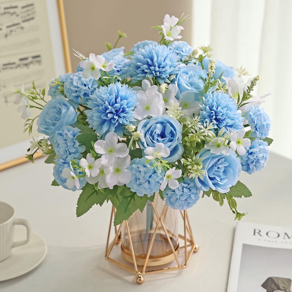 Artificial Flowers Fake Silk Hydrangea Rose Home Room Table Vase Decora Festival Wreath Wedding Bouquet Party Gifts Accessories