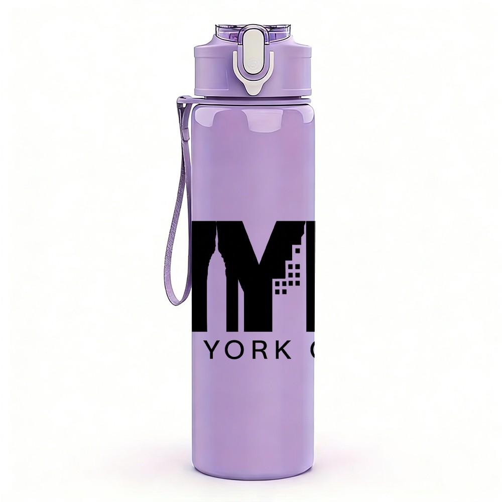 1PC NYC New York City Letter Print 750ml Color Plastic Sports Water Bottle Leakproof Flip Straw Lid Suitable for Sports Office Home Use