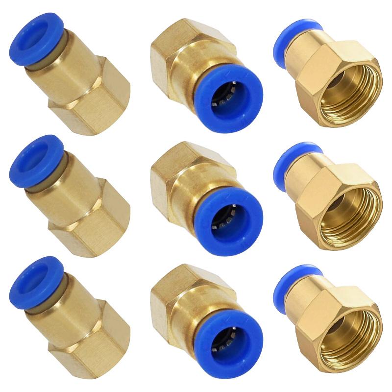5Pcs PCF Pneumatic Quick Connector Air Fitting 4mm 6mm 8mm 10mm 12mm 1/8" 3/8" 1/2" 1/4" Female Thread Brass Hose Tube Pipe Engine Gaskets 6
