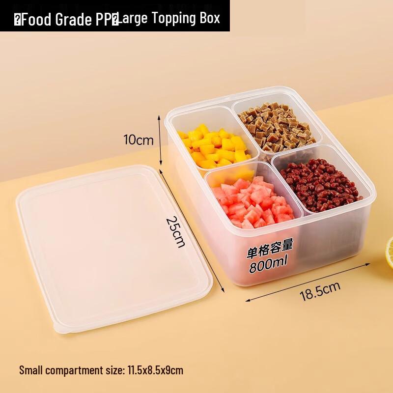 Shengbilai Commercial 4-Compartment Ingredient Organizer Set