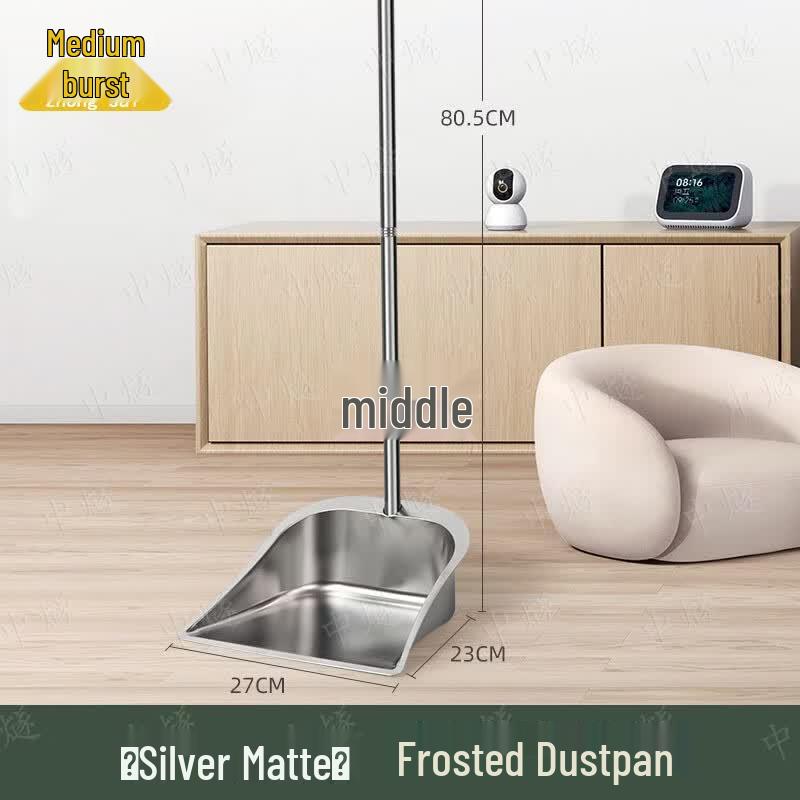 Stainless Steel Dustpan and Broom Set