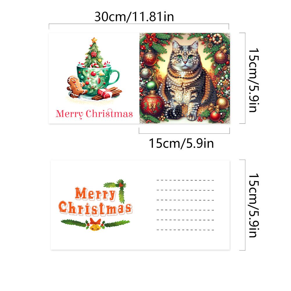 6Pcs Christmas DIY Diamond Painting Card Tree and Angel Girl Diamond Drawing Card Diamond Painting Greeting Card for Adults